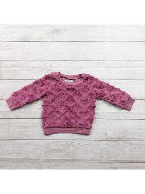 Tahari Girl Textured Knit Sweater Ruffled Detail Toddler Top 2T
